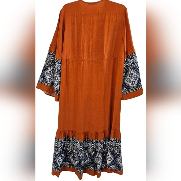 CES FEMME FULL LENGTH KIMONO SZ L RUST - Picture 3 of 8